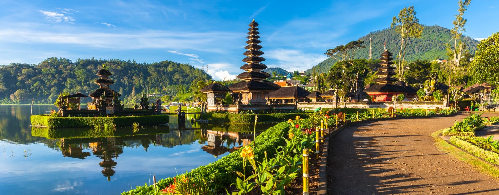 Beautiful view in Pura Ulun Danu Bratan, Indonesia