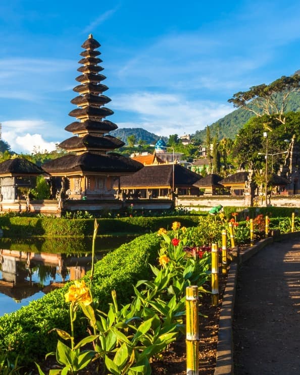 Beautiful view in Pura Ulun Danu Bratan, Indonesia