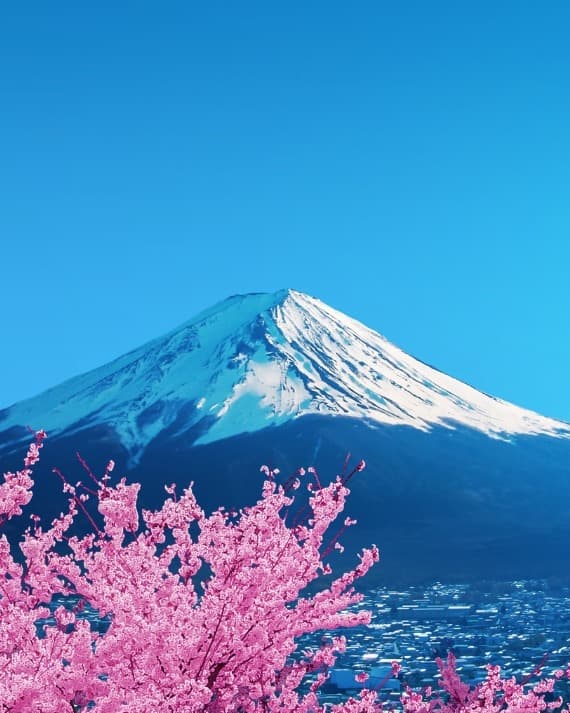 Aerial view of Japan Mt. Fuji