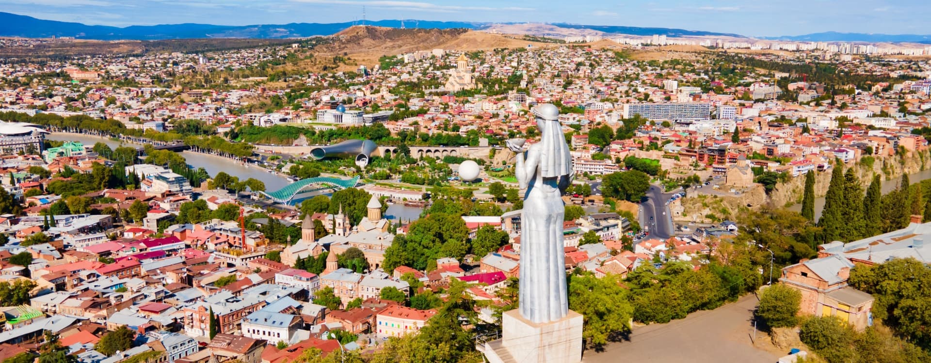 Areal View Of Kartlis Deda Mother Of Georgia