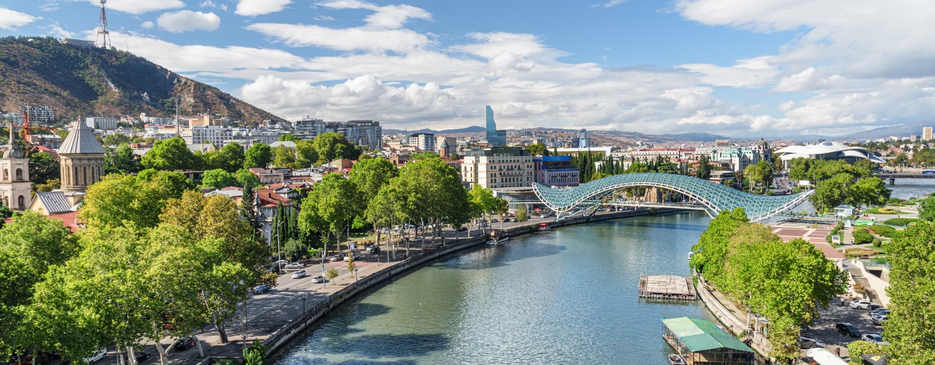 The Kura Mtkvari River In Old Town Of Tbilisi Georgia