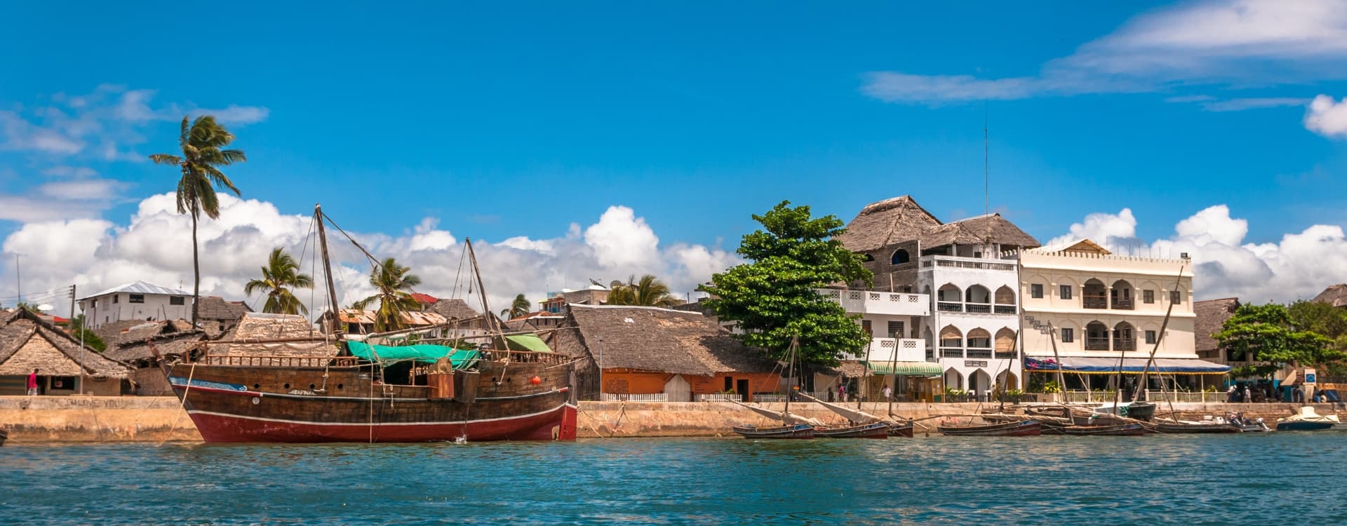 Lamu old town waterfront, Kenya, UNESCO World Heritage site