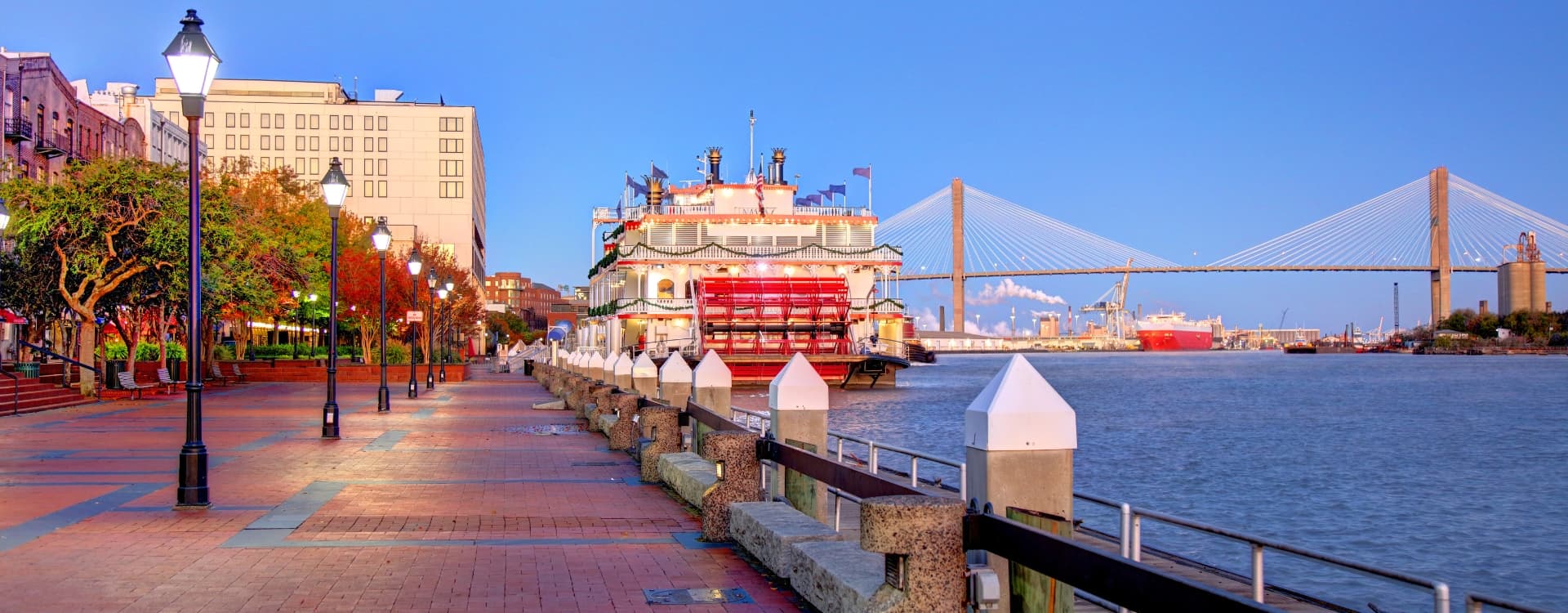 Stunning View Of Savannah Georgia Waterfront