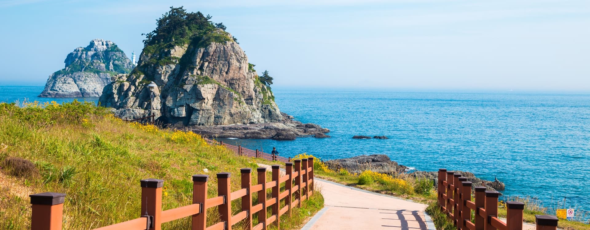 Coastal walks, Oryukdo islands at spring in Busan, Korea