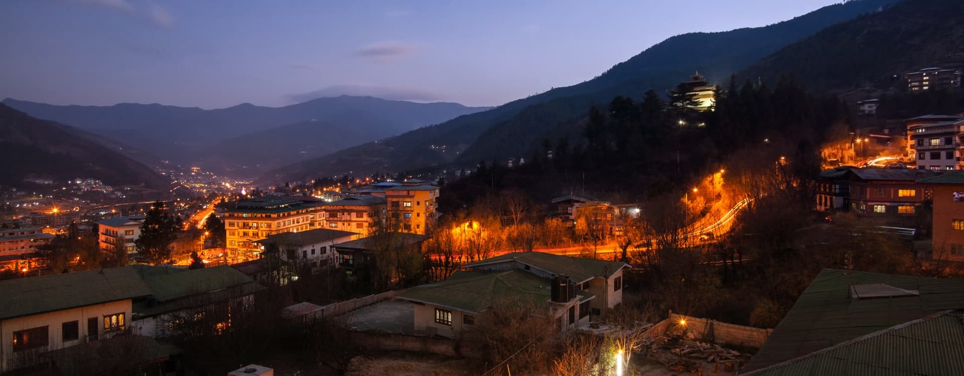 Beautiful Night View Of Thimphu Bhutan
