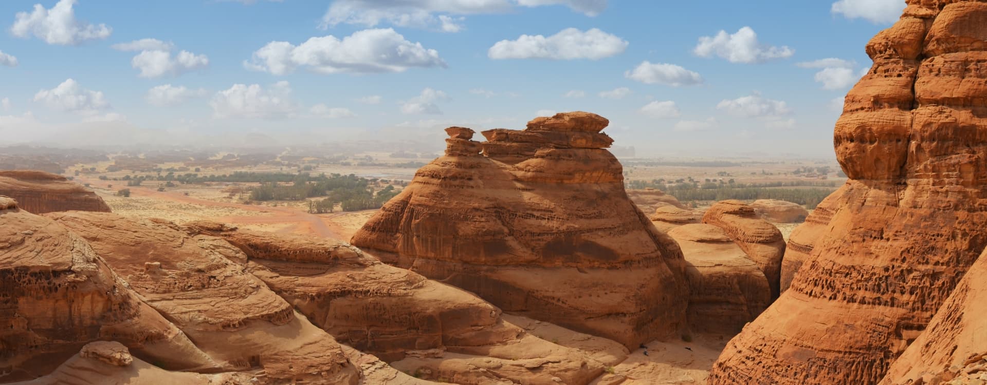 Desert landscape panorama , madain saleh , saudi arabia